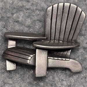 Vintage 1979 Danforth Pewter Adirondack Chair Brooch Pin Americana Decor Signed